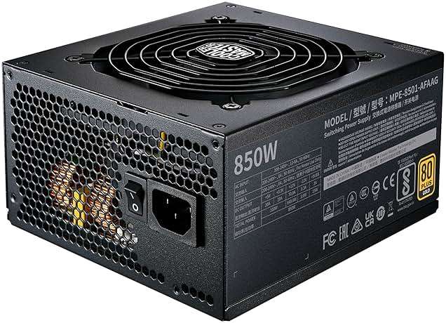 Cooler Master MWE Gold 850 V2 Fully Modular Power Supply â€“ 850W 80+ Certified PSU, Dual EPS Connectors, Semi-Fanless Low Noise Design, Flat Black Cables, Reliable ATX Gaming PSU, 5-Year Warranty - Image 10
