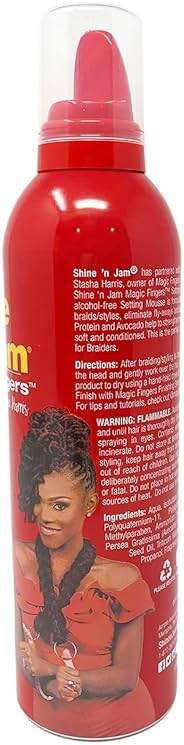 Ampro Shine-N-Jam Magic Fingers Setting Mousse For Braiders (Pack of 2) - Image 2