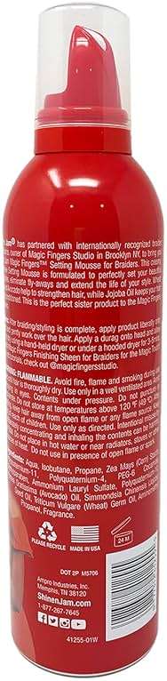 Ampro Shine-N-Jam Magic Fingers Setting Mousse For Braiders (Pack of 2) - Image 3