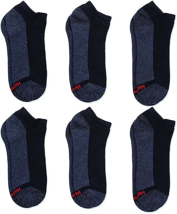 Hanes Men’s Max Cushion Low Cut Socks, 6, 8, and 12 Pair Pack, White and Black - Image 1