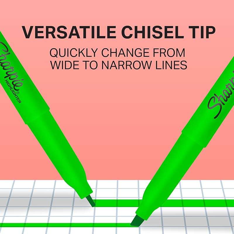 Sharpie Pocket Highlighters Narrow Chisel Tip Highlighter Marker Set Pack Of 36 In 6 Assorted Fluorescent And Pastel Highlighters Ideal For Office Teacher And School Supplies - Image 3