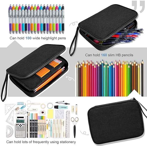 Zannaki Big Capacity Storage Pouch Marker Pen Pencil Case Simple Stationery Bag Box Art Tool & Sketch Storage Boxes for Bullet Journal Middle High School Office College Student Girl Women Adult Teen - Image 2