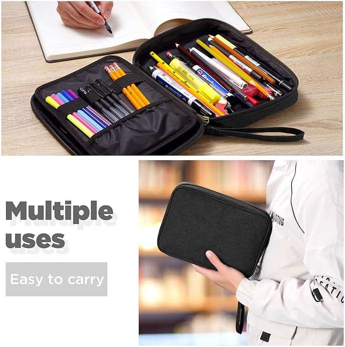 Zannaki Big Capacity Storage Pouch Marker Pen Pencil Case Simple Stationery Bag Box Art Tool & Sketch Storage Boxes for Bullet Journal Middle High School Office College Student Girl Women Adult Teen - Image 6