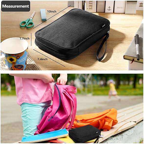 Zannaki Big Capacity Storage Pouch Marker Pen Pencil Case Simple Stationery Bag Box Art Tool & Sketch Storage Boxes for Bullet Journal Middle High School Office College Student Girl Women Adult Teen - Image 7