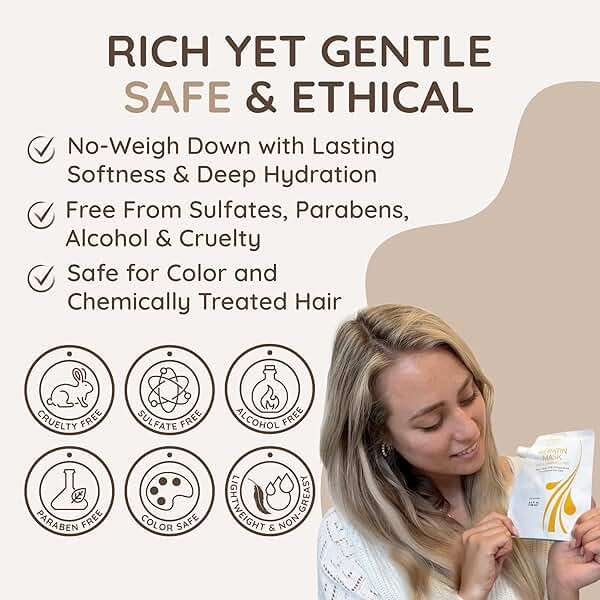 VITAMINS hair cosmetics Keratin Hair Mask - Protein Repair Keratin Treatment - Deep Conditioner for Dry, Damaged, Curly, Straight & Frizzy Hair with Biotin, Collagen & Castor Oil - 3.4 Fl Oz - Image 6
