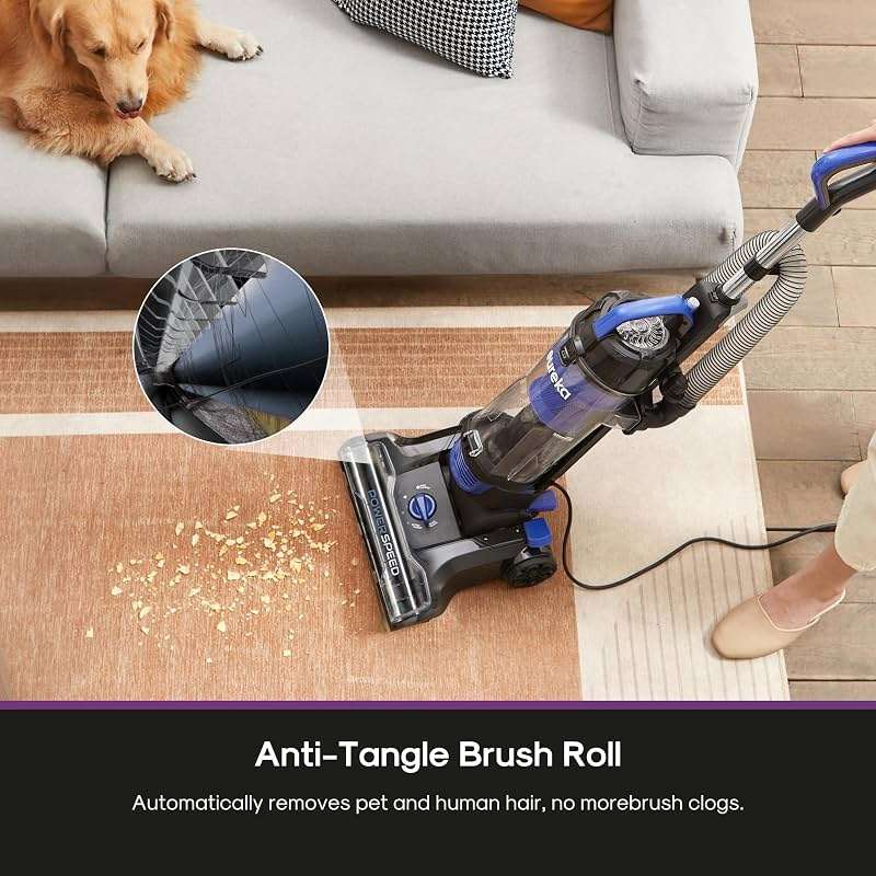 Eureka Lightweight Powerful Upright Vacuum Cleaner for Carpet and Hard Floor, PowerSpeed, New Model,Blue,black/New Model - Image 3