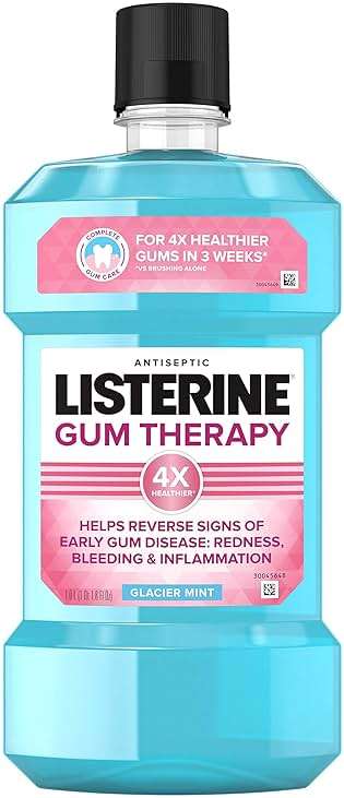 Listerine Gum Therapy Anti-Plaque & Gingivitis Antiseptic Mouthwash, Glacier Mint, 1 L 1 ea (Pack of 3) - Image 1