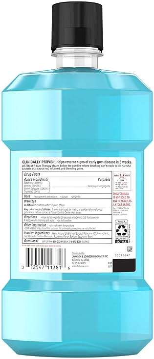 Listerine Gum Therapy Anti-Plaque & Gingivitis Antiseptic Mouthwash, Glacier Mint, 1 L 1 ea (Pack of 3) - Image 2