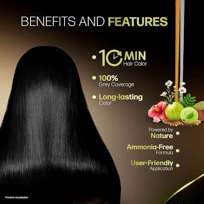 Indica Easy Shampoo In Hair Colour| Natural Black | 180ml (6.08 oz) - Image 5