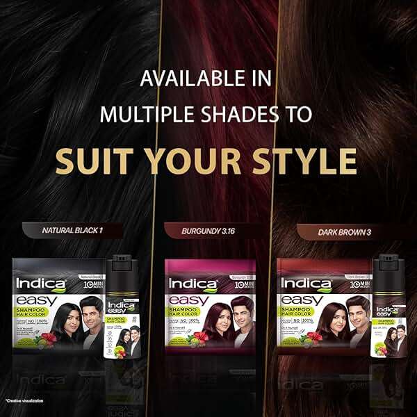 Indica Easy Shampoo In Hair Colour| Natural Black | 180ml (6.08 oz) - Image 9