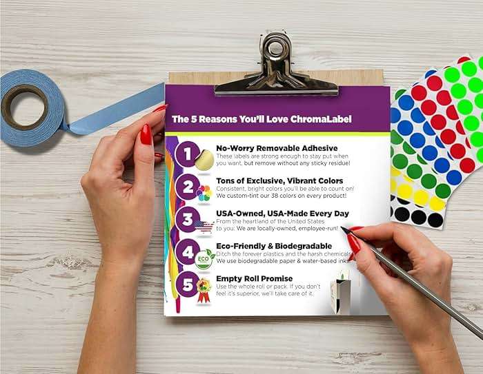 ChromaLabel 4 Inch Big Round Colored Stickers, High Visibility Removable Sticky Dots Color Coding Labels, Easy to Write On- 5 Assorted Matte Finish Fluorescent Colors, 100 Sticker - Image 5