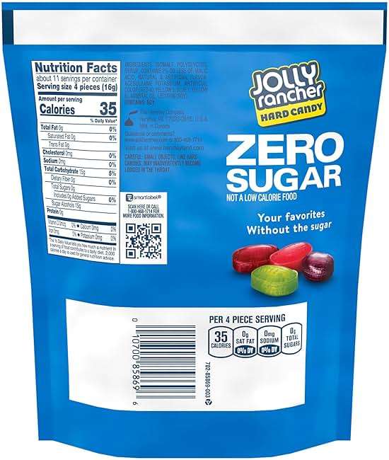 JOLLY RANCHER Zero Sugar Assorted Fruit Flavored Hard Candy Bag, 6.1 oz - Image 2