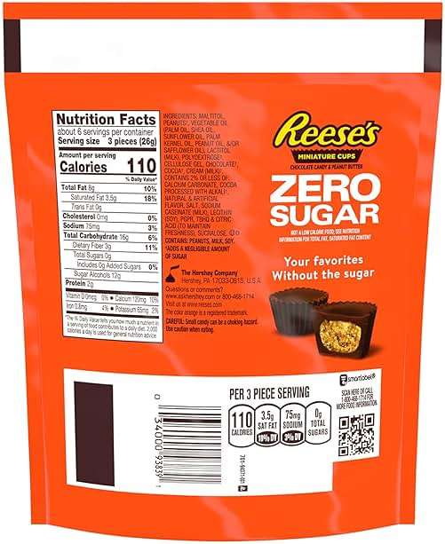 REESE'S Zero Sugar Miniatures Chocolate Peanut Butter Cups, Candy Bag, 5.1 oz - Image 2