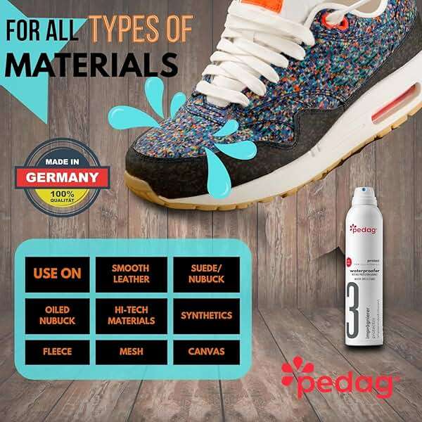Pedag PFAS-Free Waterproofer | German Made | Heavy Duty Waterproof and Stain Repellent | Canvas & Fabric Spray Protector | Waterproofing Spray and Guard for Boots, Shoes, Tents, Hats, Jackets | 1 Can - Image 7