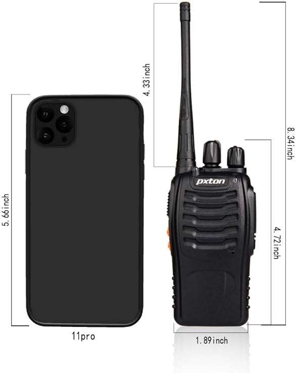pxton Walkie Talkies Long Range for Adults with Earpieces,16 Channel Walky Talky Rechargeable Handheld Two Way Radios with Flashlight Li-ion Battery and Charger（4 Pack） - Image 3