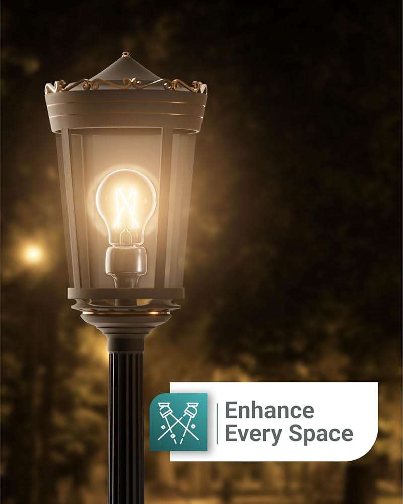 6 Pack 9W=60W A19 Dusk to Dawn Outdoor LED Light Bulbs, CRI90 3000K Warm White, 850 Lumens, E26 Medium Base, Photocell Sensor Ambient Decorative Classic Edison Vintage Bulbs, Bright UL - Image 6