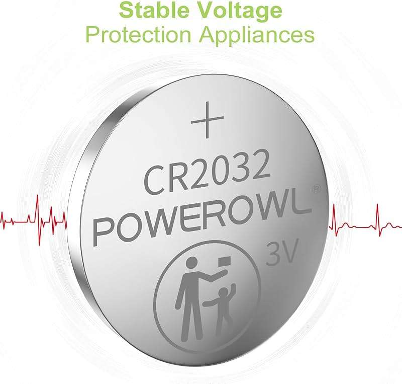 POWEROWL High Capacity CR2032 Battery (20-Pack) 3v Lithium Batteries, Leak-Free, Long Lasting Cr 2032 - Image 4