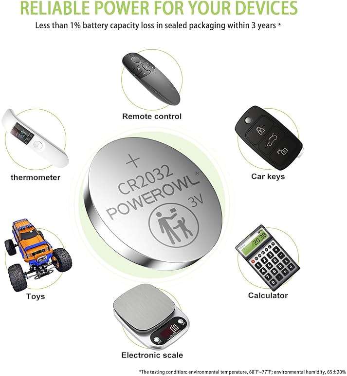 POWEROWL High Capacity CR2032 Battery (20-Pack) 3v Lithium Batteries, Leak-Free, Long Lasting Cr 2032 - Image 6