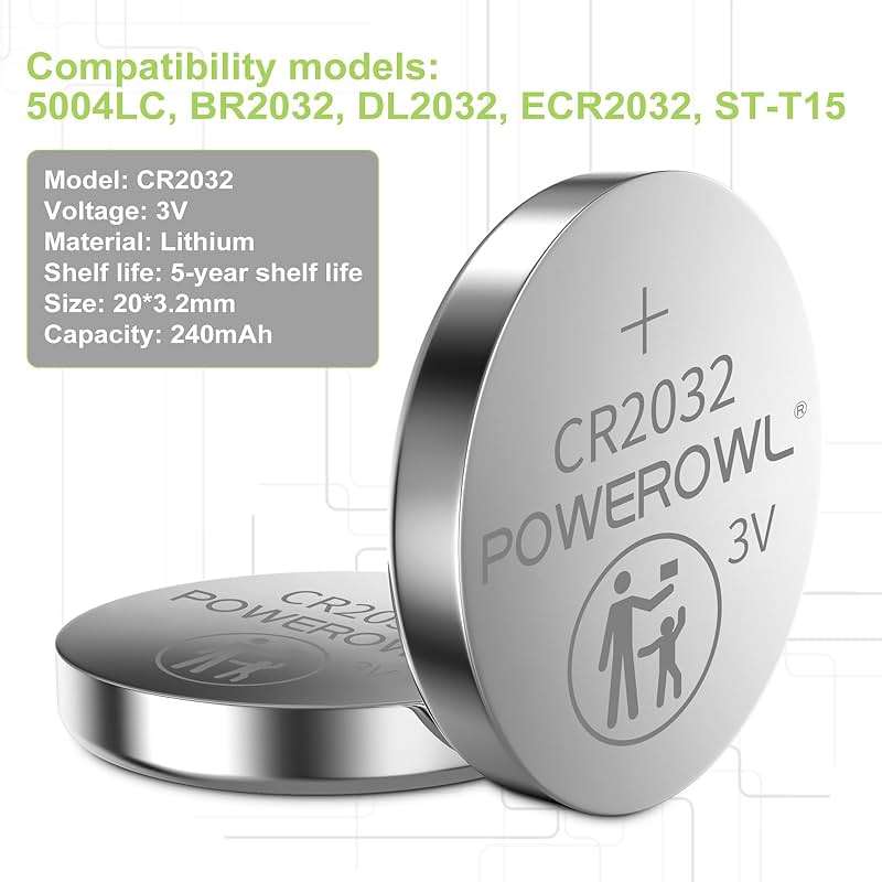POWEROWL High Capacity CR2032 Battery (20-Pack) 3v Lithium Batteries, Leak-Free, Long Lasting Cr 2032 - Image 7