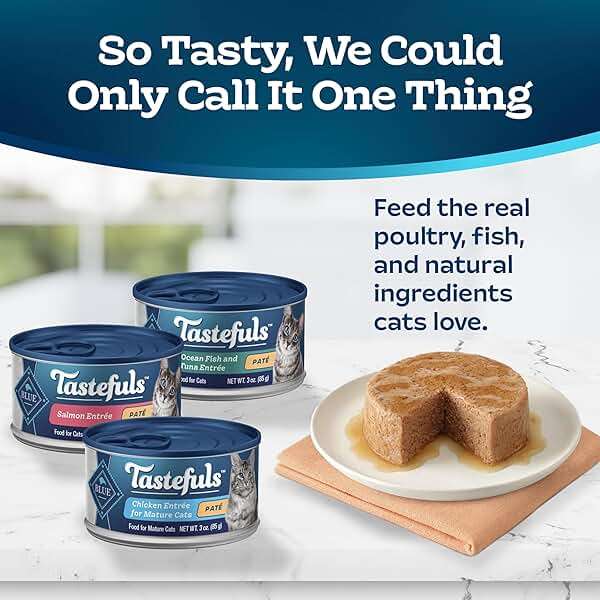 Blue Buffalo Tastefuls Wet Cat Food Paté Variety Pack (Chicken, Salmon, Ocean Fish & Tuna) for Adult Cats, Made with Natural Ingredients, 3-oz. Each (12 Cans) - Image 3