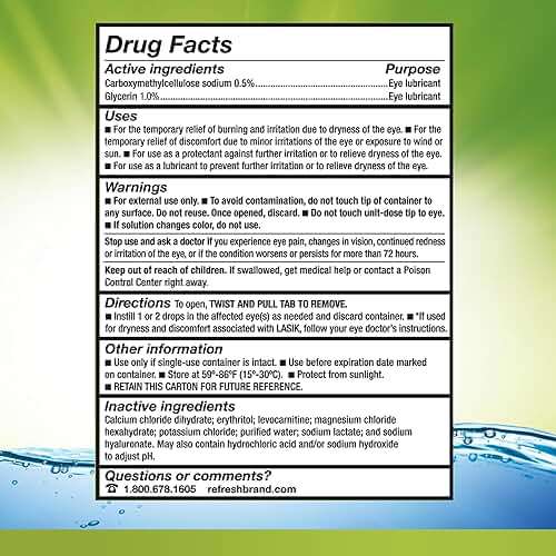 Refresh Relieva PF Lubricant Eye Drops for Dry Eyes, Preservative-Free, 0.01 Fl Oz Single-Use Containers, 30 Count - Image 7