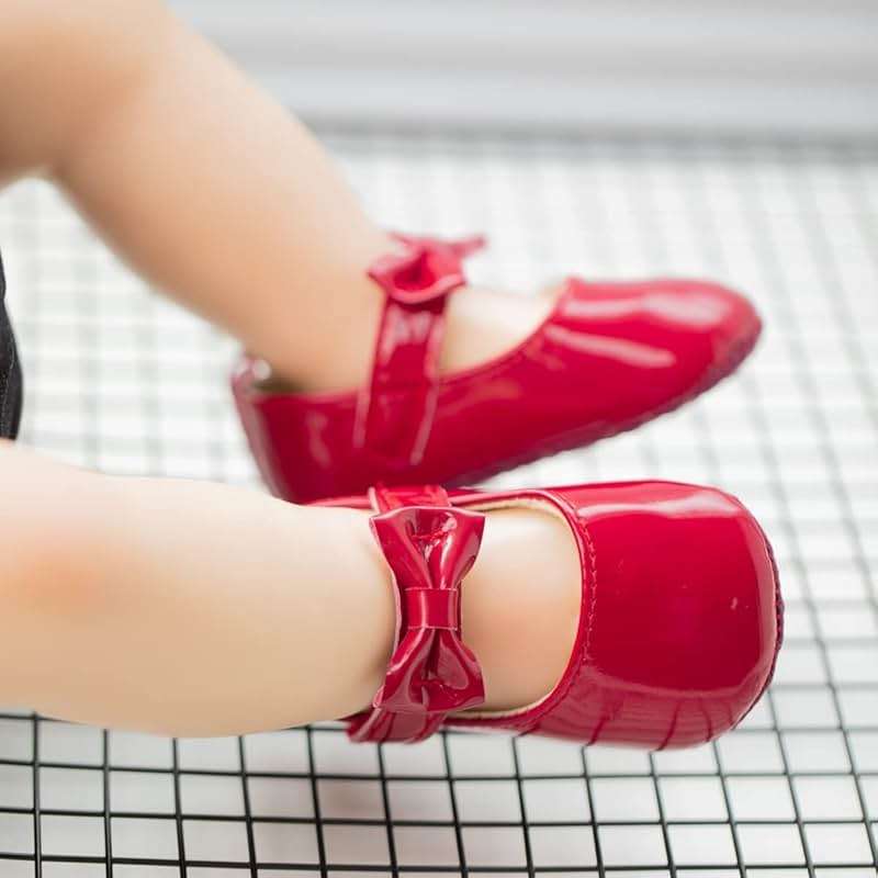 Meckior Infant Baby Girls Soft Sole Bowknot Princess Wedding Dress Mary Jane Flats Prewalker Newborn Light Baby Sneaker Shoes - Image 3