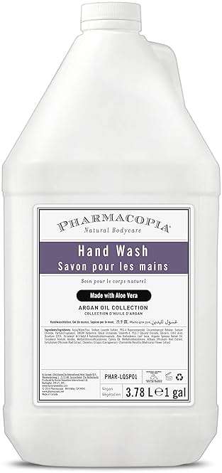 Pharmacopia Hotel Collection Argan Oil Hand Wash - Moisturizing Hand Soap with Natural and Organic Ingrediens - Vegan, Cruelty-Free Liquid Soap Refill - No Parabens, 128 oz - Image 1