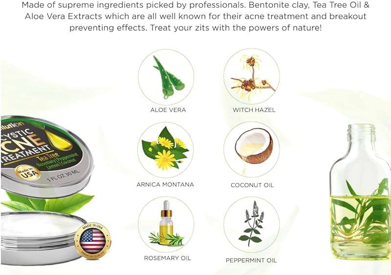 Cystic Acne Spot Treatment – Tea Tree Acne Cream – Fast-Acting Acne Spot Corrector for Face, Pimples & Blemishes – Non-Greasy, Gentle Formula – 1oz – by WELLUTION - Image 6