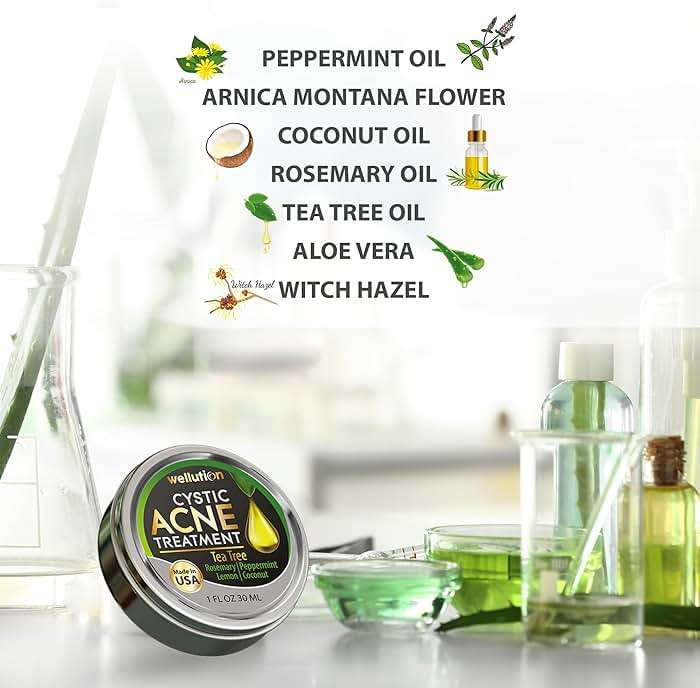 Cystic Acne Spot Treatment – Tea Tree Acne Cream – Fast-Acting Acne Spot Corrector for Face, Pimples & Blemishes – Non-Greasy, Gentle Formula – 1oz – by WELLUTION - Image 9