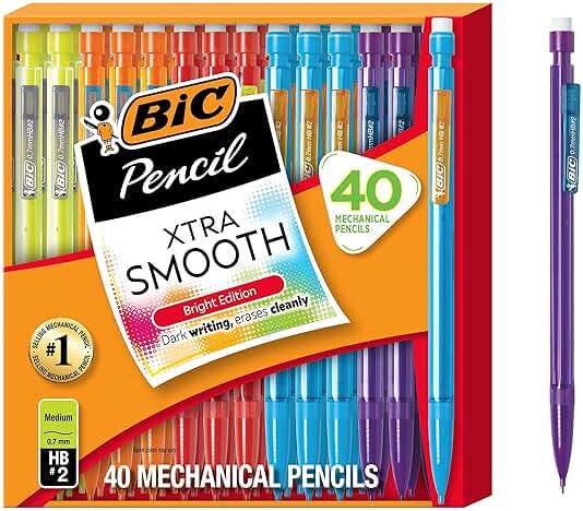 BIC Xtra Smooth Bright Edition Mechanical Pencils, 0.7 mm Medium Point, Bulk School Supplies for Students and Teachers, 40-Count Pack - Image 1