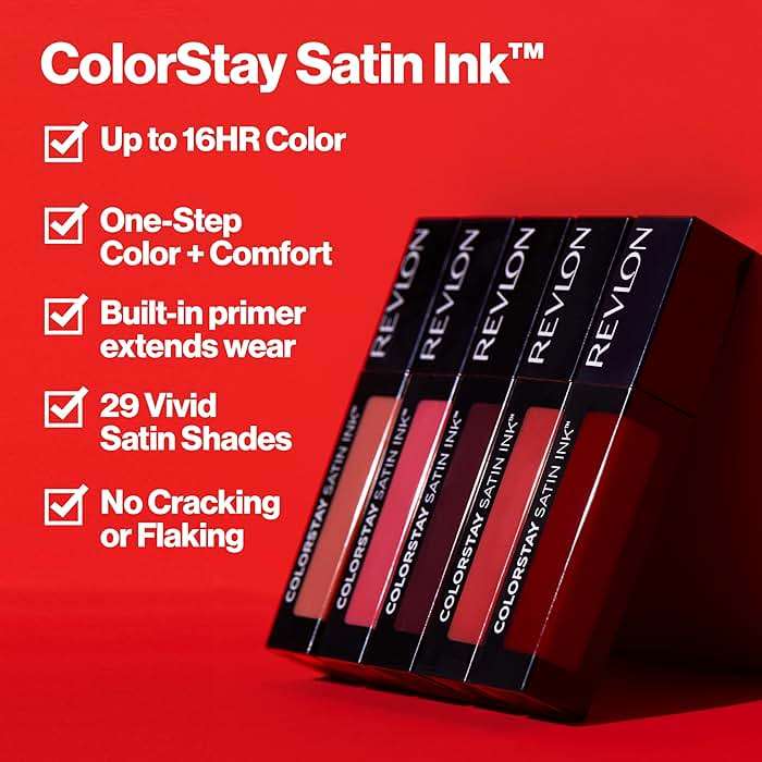 Revlon ColorStay Satin Ink Liquid Lipstick, Longwear Rich Lip Colors, Formulated with Black Currant Seed Oil, 022 Black Cherry, 0.17 fl oz - Image 3
