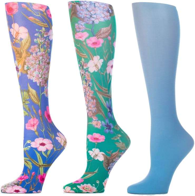 Celeste Stein Therapeutic Compression Socks for Women, 8-15mmhg Mild, Set Of 3, Made In Usa, Help Leg Circulation Marona Queen, 3count - Image 1