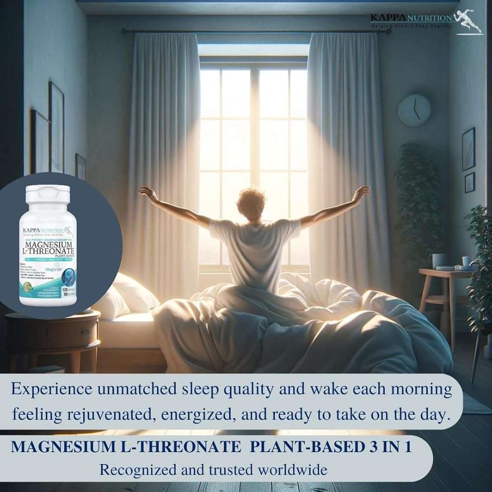 Kappa Nutrition Powered by Magbrain™ Magnesium L-Threonate Plant-Based, 420mg Elemental Magnesium (3 Capsules) from 2,253mg, 120 Vegan Capsules, Brain, Sleep & Muscle Support. - Image 7