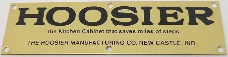FURNITURE KNOWLEDGE Solid Brass Hoosier Name Plate Cabinet Label Badge Saves Steps Sellers Antique Vintage - Image 1