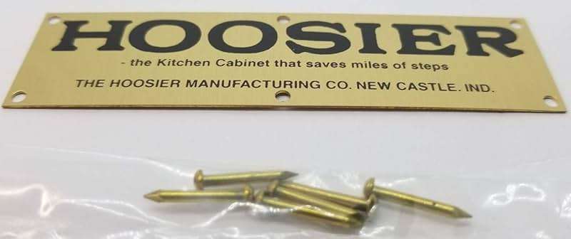 FURNITURE KNOWLEDGE Solid Brass Hoosier Name Plate Cabinet Label Badge Saves Steps Sellers Antique Vintage - Image 2