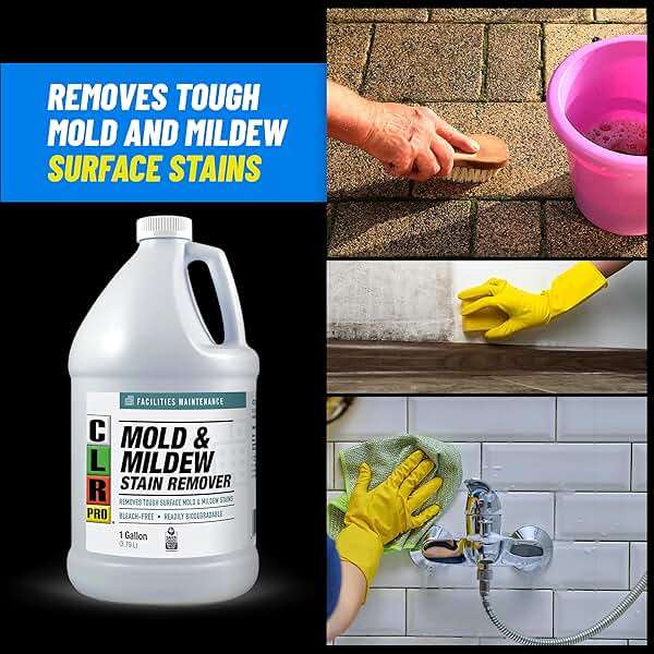 CLR PRO Heavy Duty Bleach-Free Mold and Mildew Stain Remover, 1 Gallon Bottle, Unscented Multi-Surface Stain Remover, Works on Tile, Wood, Concrete, Glass and More - Image 2