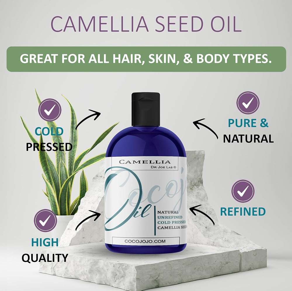 Dr Joe Lab Organic Camellia Seed Oil -Japanese, Natural, Cold Pressed, Non-GMO Carrier - 1 oz Glass Bottle - for Skin, Hair, Nails, Body, Facial Hair - Hydrating Vegan - Image 2