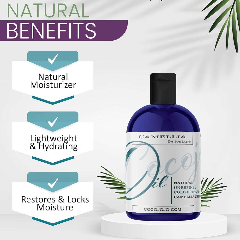 Dr Joe Lab Organic Camellia Seed Oil -Japanese, Natural, Cold Pressed, Non-GMO Carrier - 1 oz Glass Bottle - for Skin, Hair, Nails, Body, Facial Hair - Hydrating Vegan - Image 3