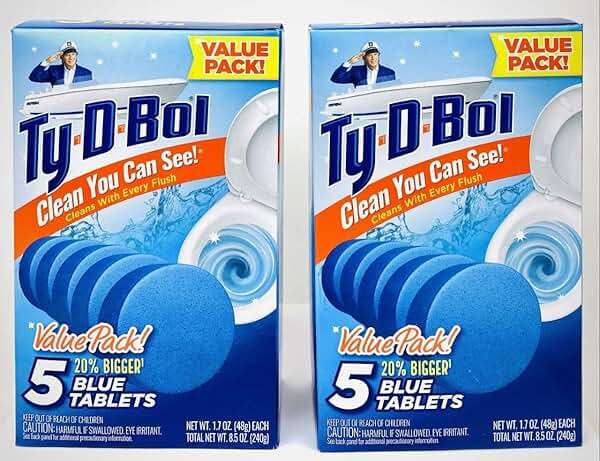 Ty D BOL Toilet Cleaning Tablets with Continuous Blue Spruce Scent keeps Toilets Smelling fresh and clean 10 tabs (2-5 Count Packs) (Blue Spruce) - Image 3