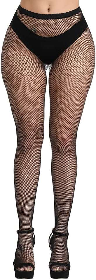 CozyWow Fishnet Tights for Women, High Waist Footed Fishnet Stockings Soft and Stretchy, Womens Patterned Tights 10+ Colors - Image 1