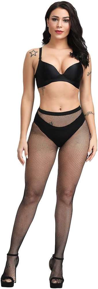 CozyWow Fishnet Tights for Women, High Waist Footed Fishnet Stockings Soft and Stretchy, Womens Patterned Tights 10+ Colors - Image 3