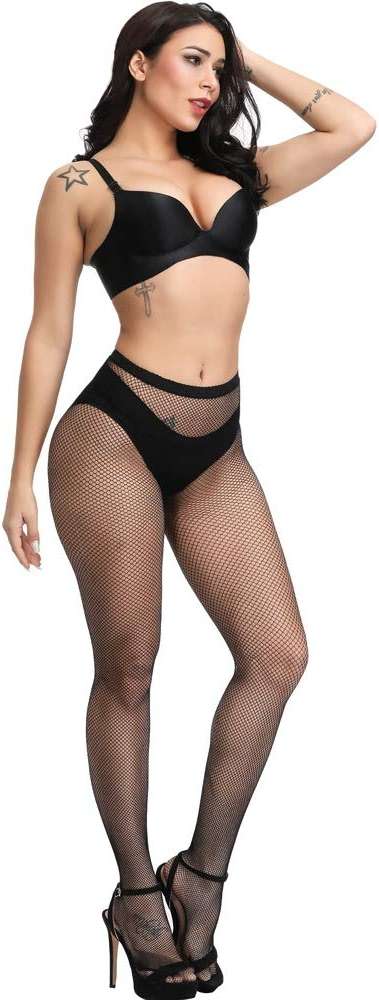 CozyWow Fishnet Tights for Women, High Waist Footed Fishnet Stockings Soft and Stretchy, Womens Patterned Tights 10+ Colors - Image 4