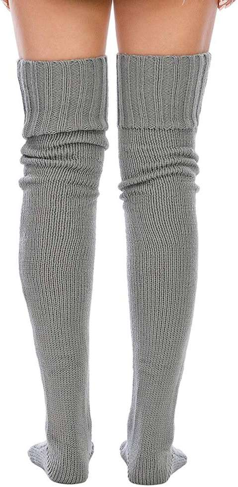 Leoparts Women's Cable Knitted Thigh High Boot Socks Extra Long Winter Stockings Over Knee Leg Warmers - Image 2