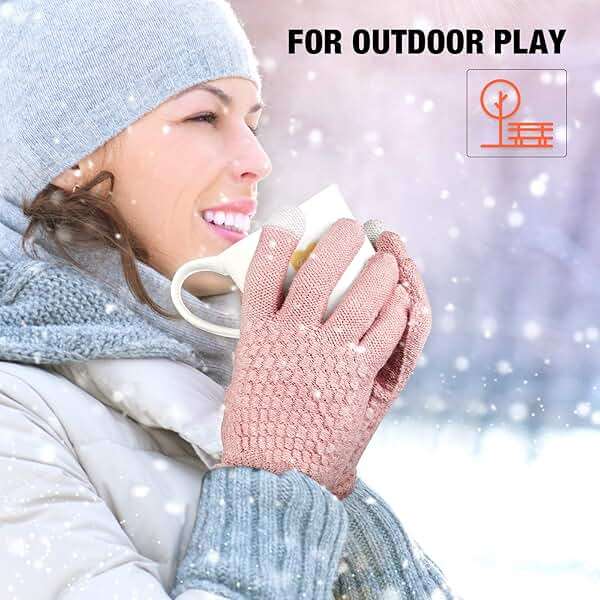 Geyoga 4 Pairs Women's Winter Touch Screen Gloves Soft Warm Fleece Lined Knit Elastic Cuff Texting Gloves - Image 5