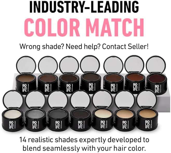 BOLDIFY Hairline Powder - Water-Resistant Root Touch Up Hair Color for Gray Coverage - 24-Hour Stain-Proof, Mess-Free Hair Powder for Thinning Hair - Medium Brown - Image 3