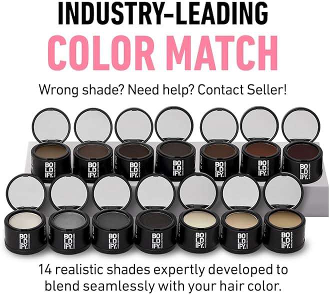 BOLDIFY Hairline Powder - Water-Resistant Root Touch Up Hair Color for Gray Coverage - 24-Hour Stain-Proof, Mess-Free Hair Powder for Thinning Hair - Dark Brown - Image 3