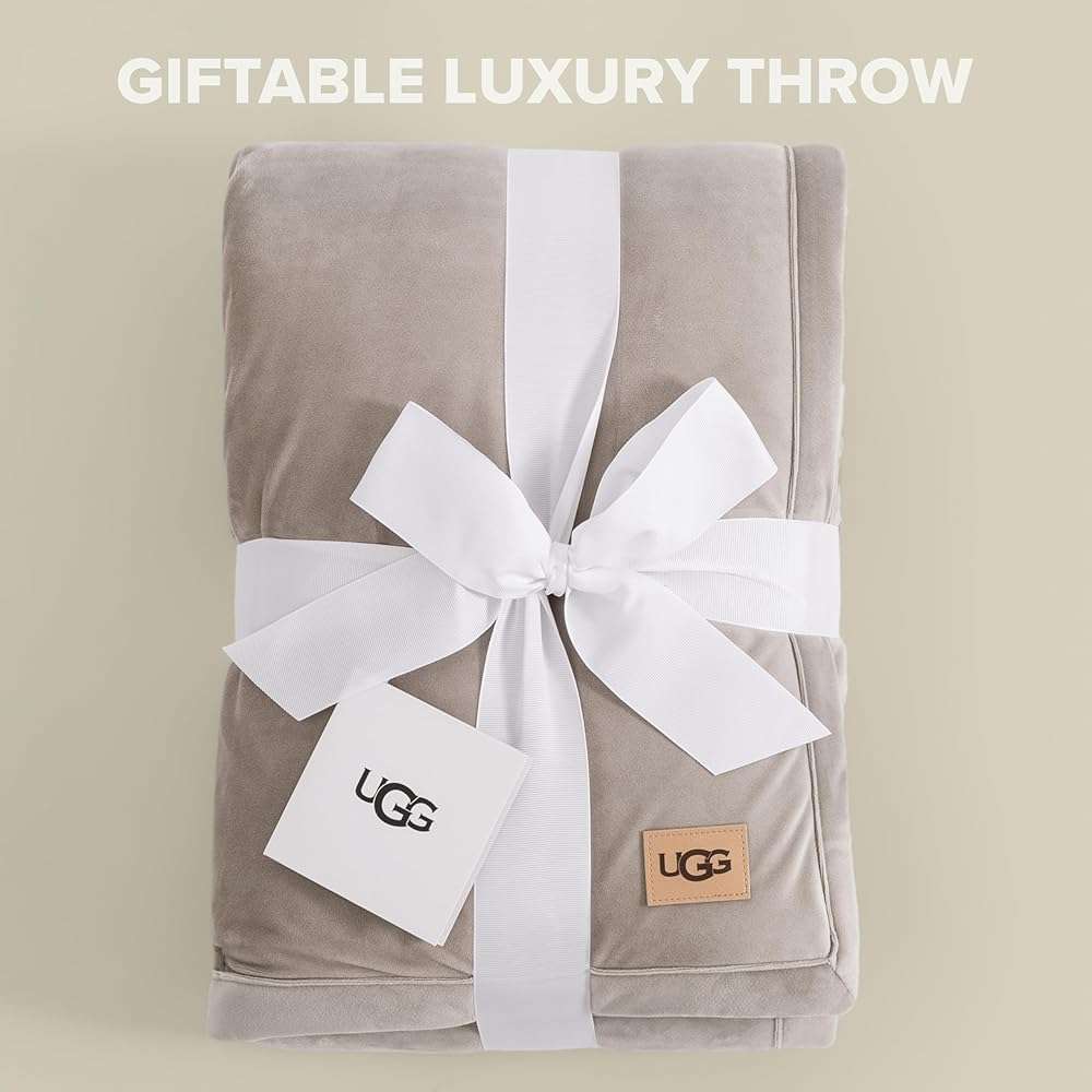 UGG Bliss Throw Blanket Plush Soft Fleece Fluffy Blankets for Bed or Couch Oversized Warm Reversible Machine Washable Medium Weight Home Decor Giftable Throw, 50-inch x 70-inch, Oyster Brown - Image 4