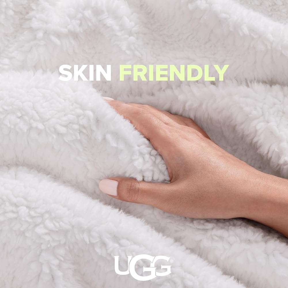 UGG Bliss Throw Blanket Plush Soft Fleece Fluffy Blankets for Bed or Couch Oversized Warm Reversible Machine Washable Medium Weight Home Decor Giftable Throw, 50-inch x 70-inch, Oyster Brown - Image 5