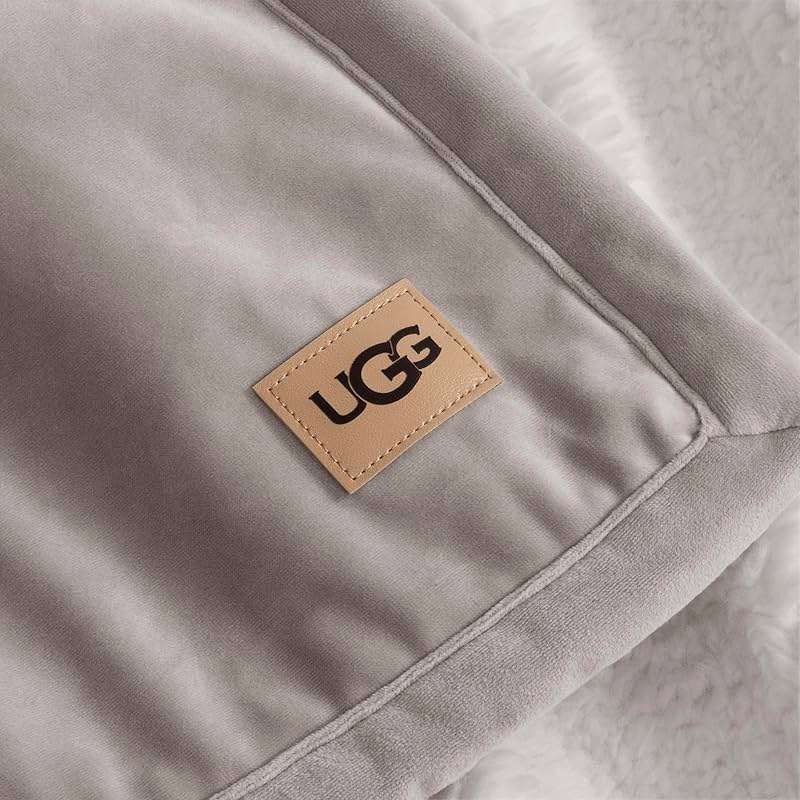 UGG Bliss Throw Blanket Plush Soft Fleece Fluffy Blankets for Bed or Couch Oversized Warm Reversible Machine Washable Medium Weight Home Decor Giftable Throw, 50-inch x 70-inch, Oyster Brown - Image 6