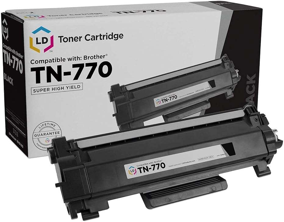 LD Products Compatible Toner Cartridge Replacements for Brother TN770 TN-770 TN760 TN-760 TN730 TN-730 Super High Yield (Black) for HL-L2370DW, MFC-L2730DW, MFC-L2750DW, MFC-L2750DW XL - Image 1